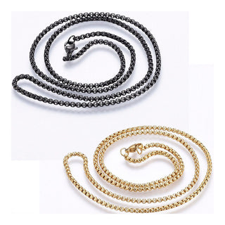 304 Stainless Steel Box Chain Necklace Lobster Gunmetal 23.5" 2.5x2.5mm A393