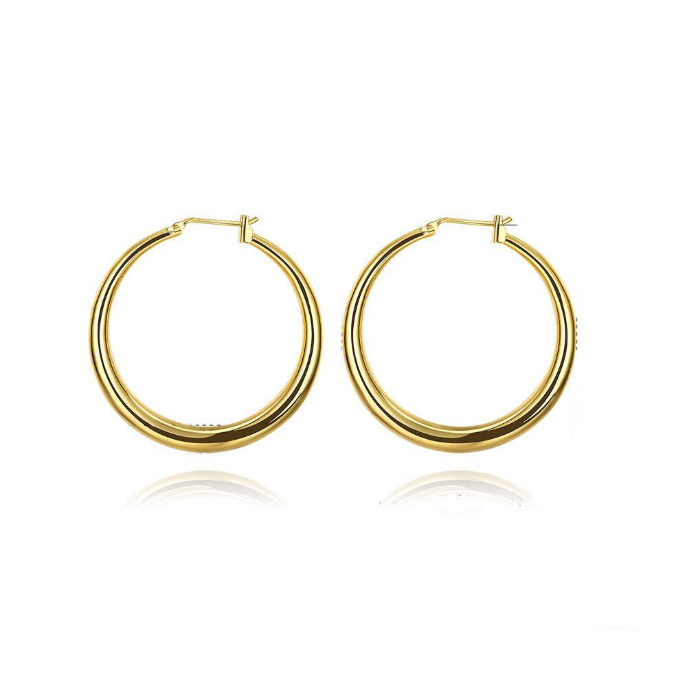 Rose Gold Latch Back Hoop Bali Earrings L124