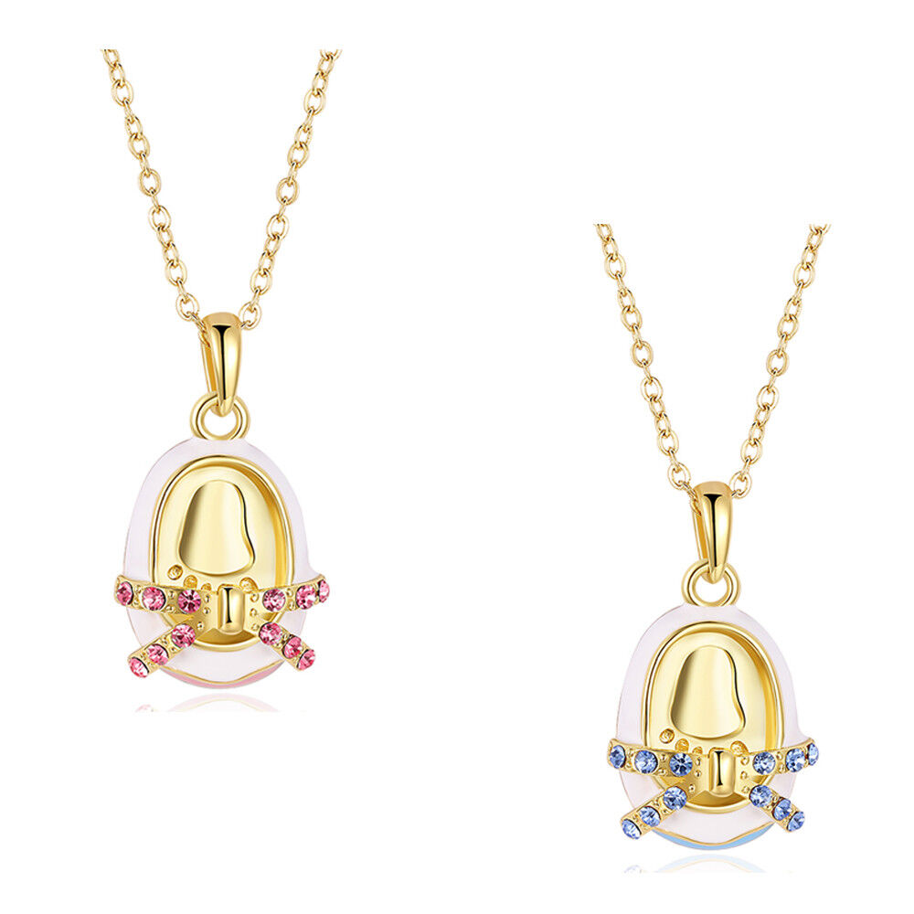 Yellow Gold Plated Necklace Pendant AAA Zirconia Lobster Clasp B178