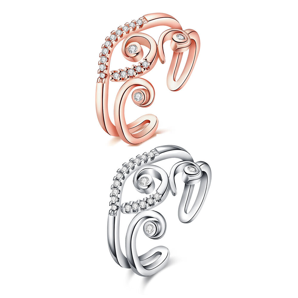 Rose Gold Platinum Plated Fashion Ring AAA Zirconia Women knuckle B336