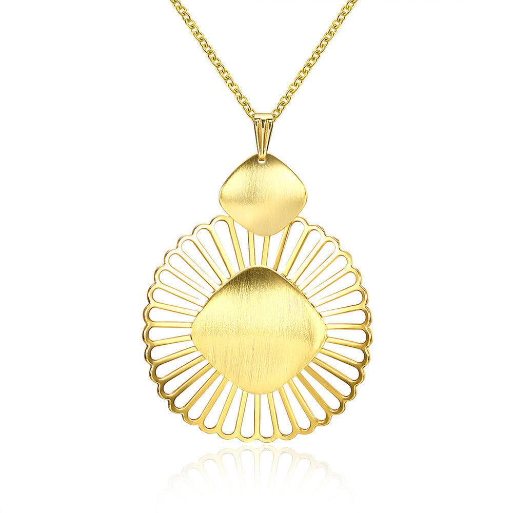 Yellow Gold Plated Necklace Pendant Drop 19 Inches 1MM Lobster Clasp B270