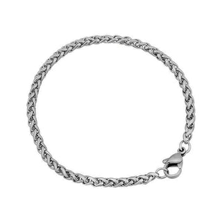316 Stainless Steel Wheat Bracelet Lobster Silver 6.7" 7" 7.4" Inch 3mm Z187
