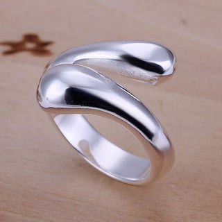Sterling Silver Drops Plain Band Ring Size 8 B6