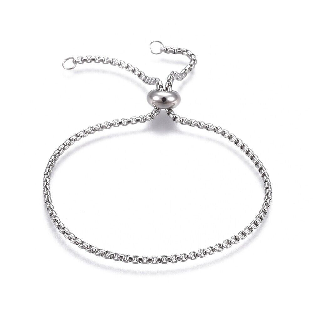 Adjustable 304 Stainless Steel Slider Bracelet Slider Stopper Beads 2mm P511