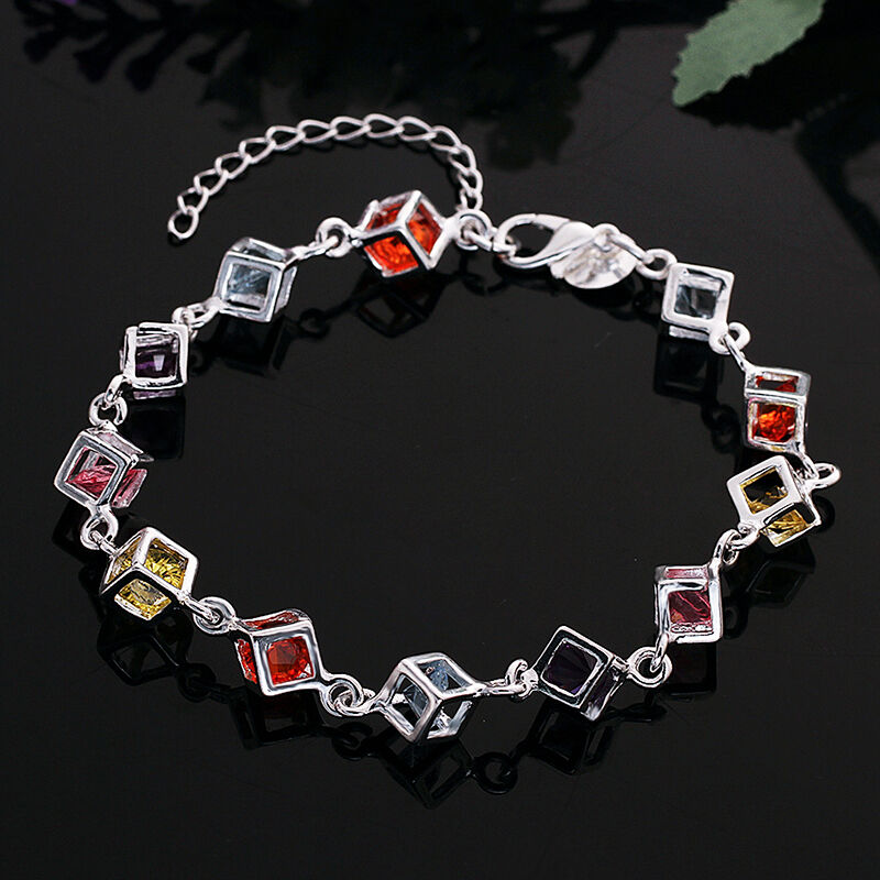 Women's Sterling Silver Plated Bracelet Adjustable Size 8-9 Inches 9MM Lobster L8