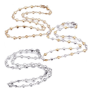 304 Stainless Steel Chain Necklace Lobster Ion Plating (IP) Heart Gold 18" A424