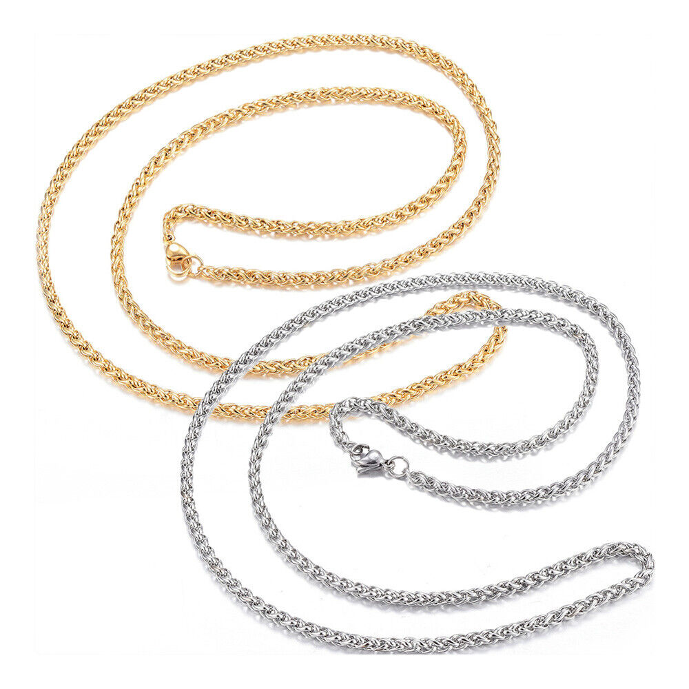 304 Stainless Steel Necklace Rope Chain Necklace Gold 26" A425