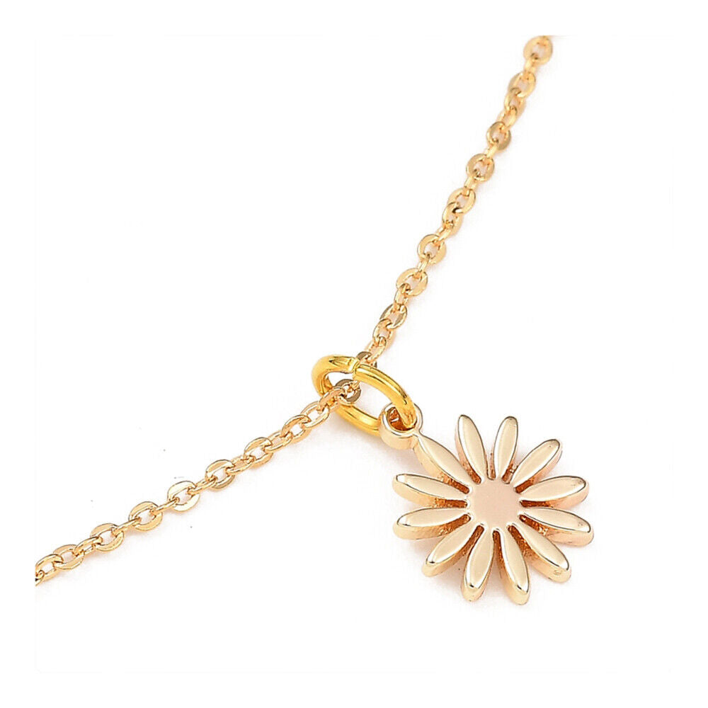 Brass Pendant Necklace Stainless Steel Lobster Flower Gold 18" Z520