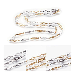Stainless Steel Necklaces Lobster Ion Plating IP Gold 17.7 inches 45cm Z647