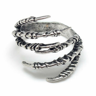Alloy Finger Ring Claw Adjustable Antique Silver Size 8 Adjustable 18mm P432