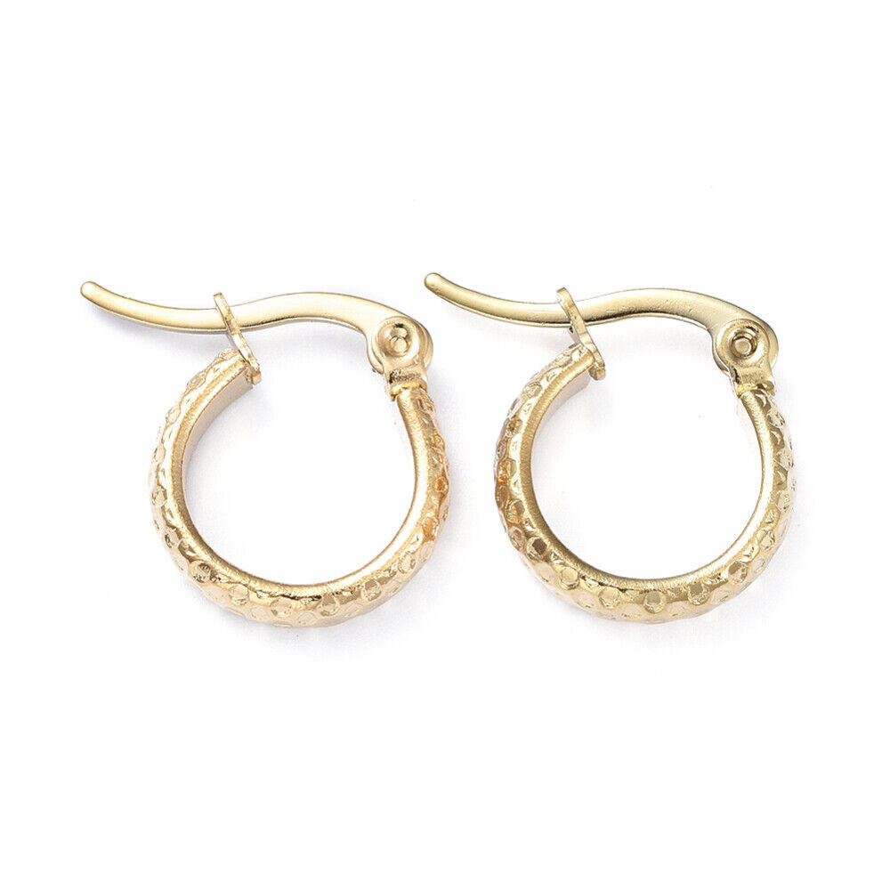 Stainless Steel Hoop Earrings Stainless Steel Dapped Ring Z406