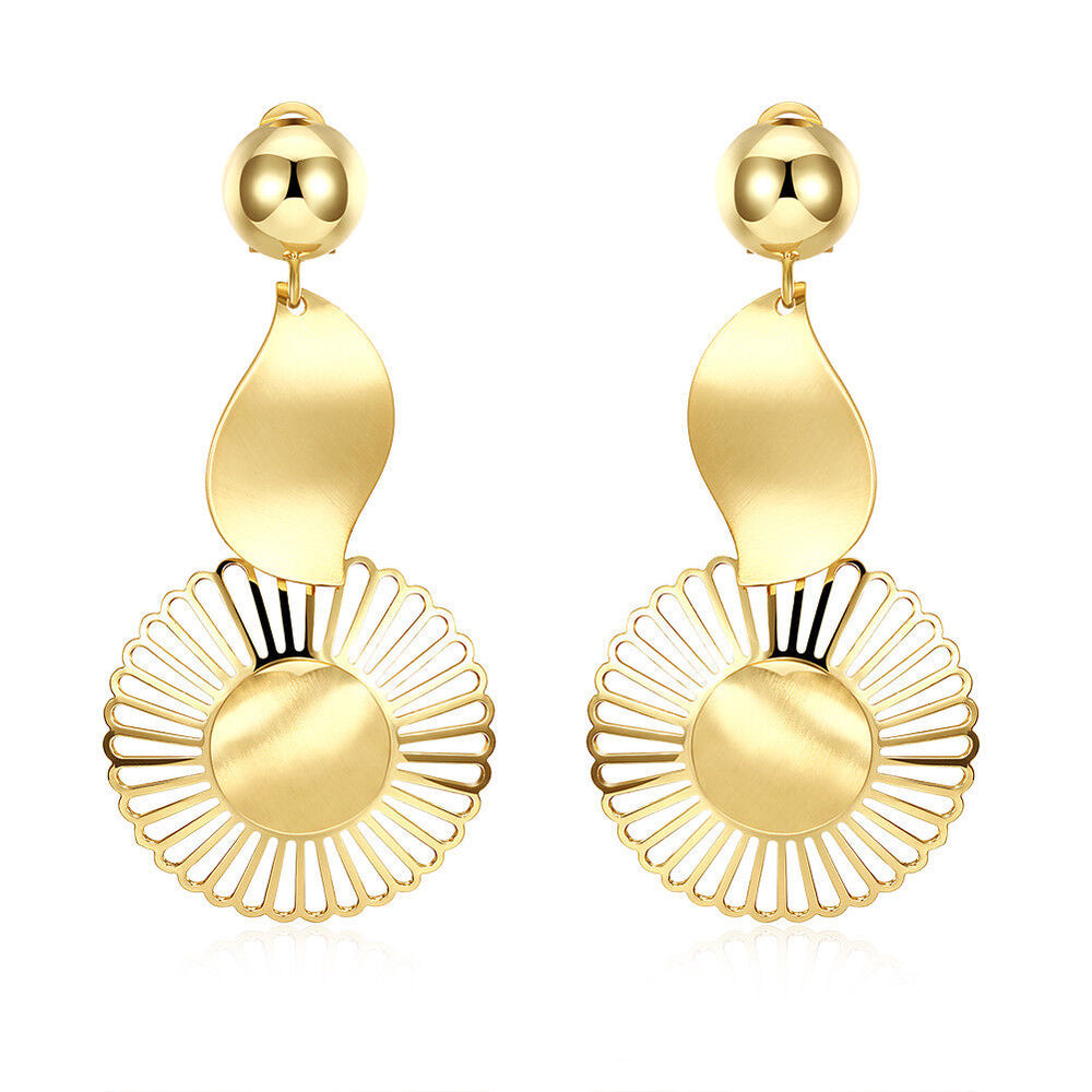 Yellow Gold Plated Earrings Chandelier Latch Back Clasp L603