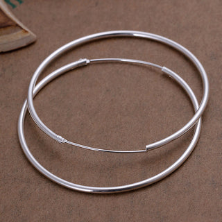 Sterling Silver Plated Hoop Pierced Earrings L102