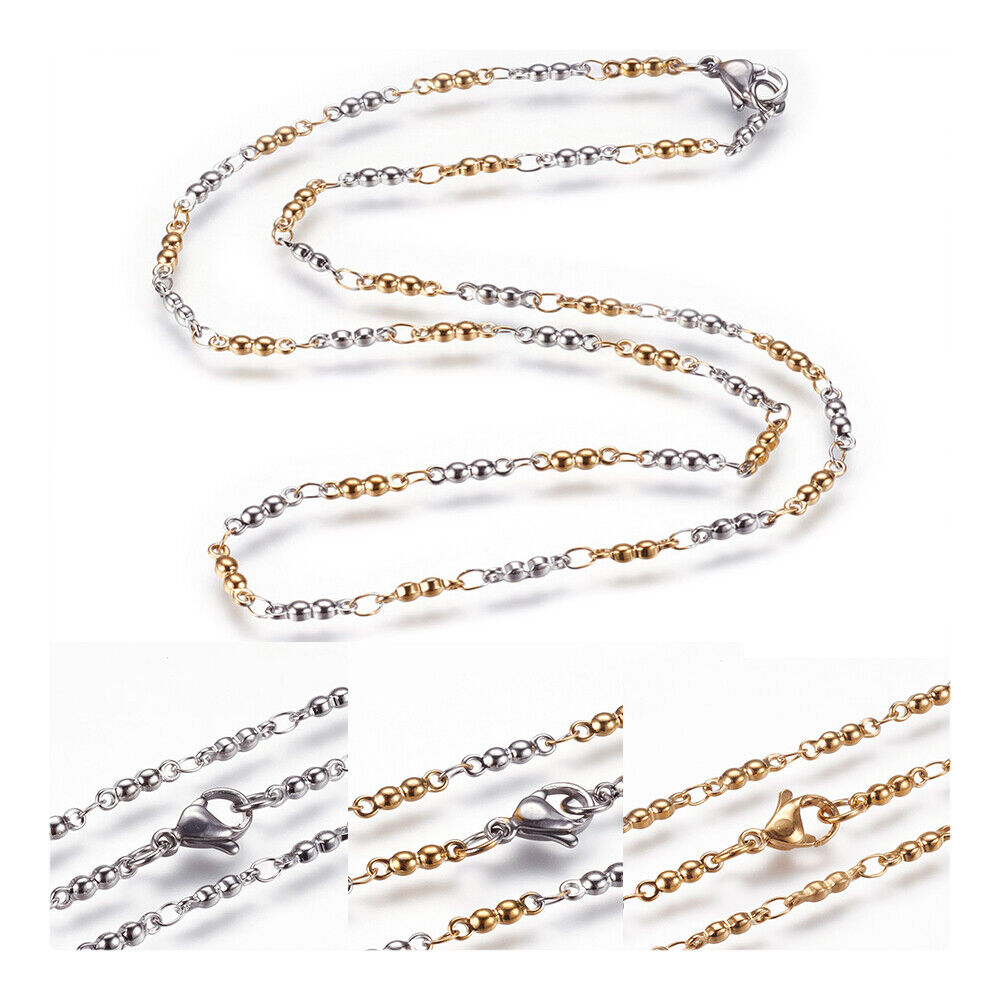 Stainless Steel Necklaces Lobster Ion Plating IP Gold 17.7 inches 45cm Z644