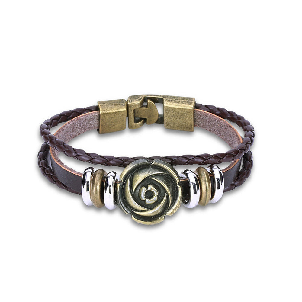 Leather Bracelet Handmade 8 Inches 10MM Hook L487