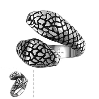 Stainless Steel Antique Gothic Biker Tribal Ring Black Men's Unisex Snake B187