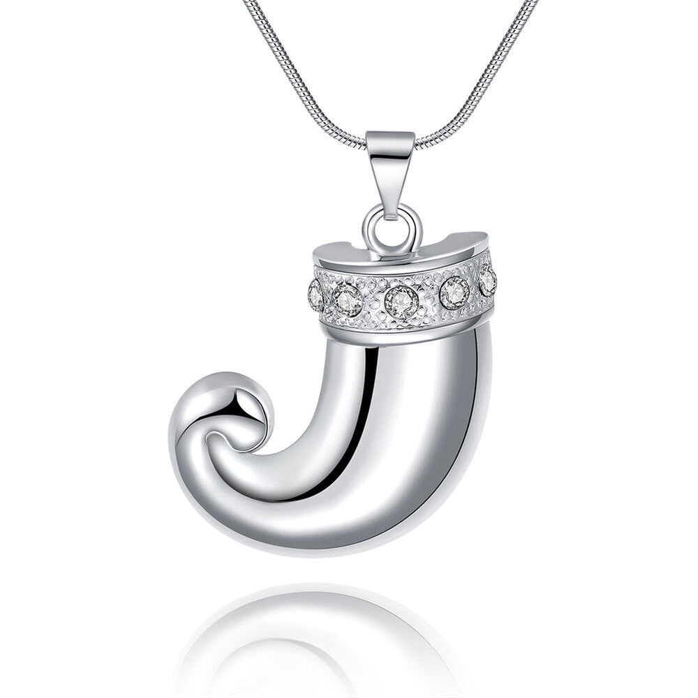 Sterling Silver Plated Necklace Women's Pendant Teeth Lobster Clasp B367