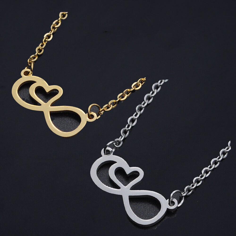 Stainless Steel Pendant Necklace Lobster Infinity Heart Silver 17.32 Z585