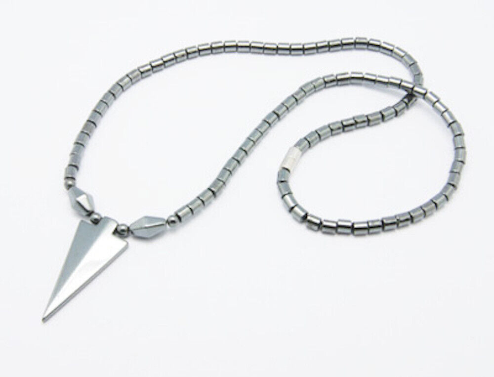 Non-Magnetic Hematite Pendant Necklace Turnbuckle Pendulum Gray 20.2" P117