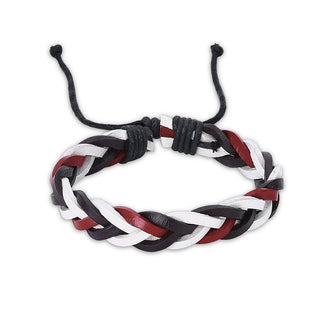 Leather Bracelet Adjustable Size Handmade 11MM Lace Up Clasp L485