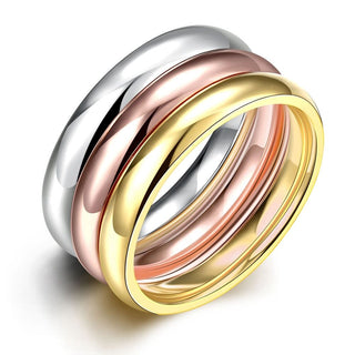 Stainless Steel Band Wedding Set Ring Womens Unisex B432