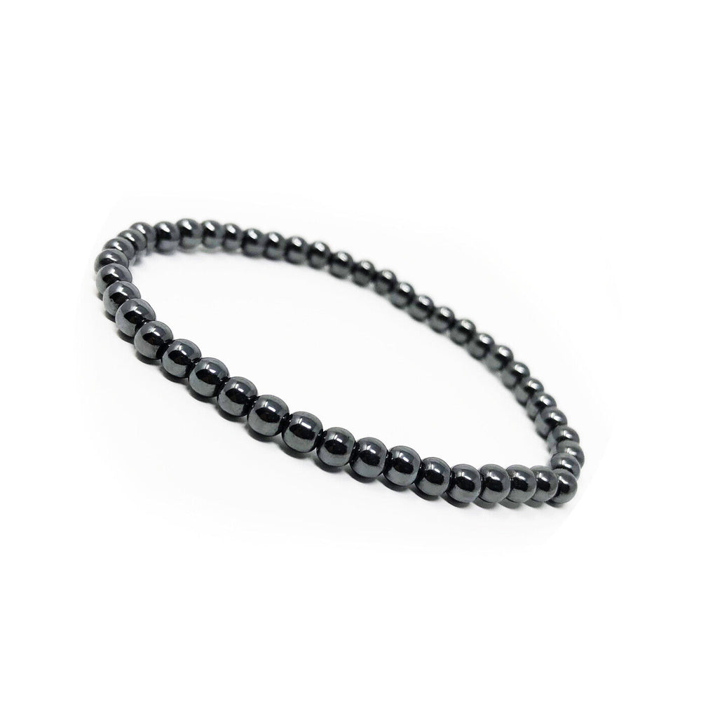 Non-magnetic Hematite Beaded Ball Stretch Bracelet Elastic P241