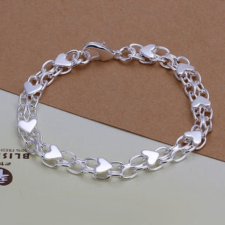 Women's Mens Unisex Sterling Silver Plated Bracelet Size 8 Inches 6MM lobster L23