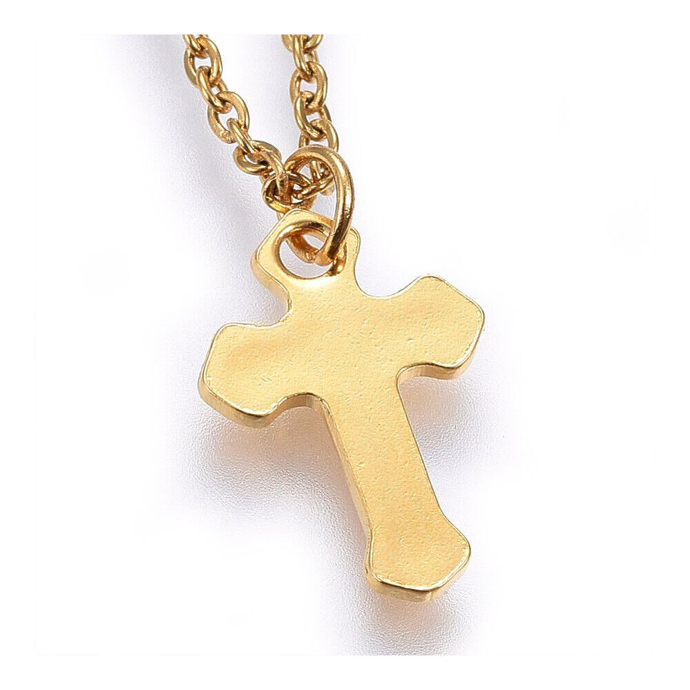 304 Stainless Steel Pendant Necklace Lobster Cross Gold 17.7' 1.5mm A263
