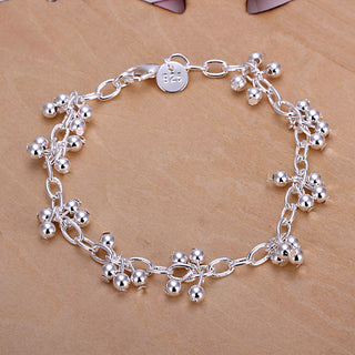 Women's Sterling Silver Plated Bracelet Beads Size 7.5 Inches 1.7MM lobster L17