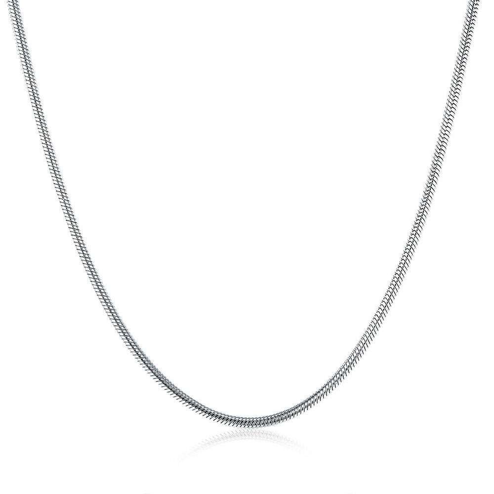 Stainless Steel Necklace Chain Snake 16-24 Inches 2MM Chain Lobster Clasp B205