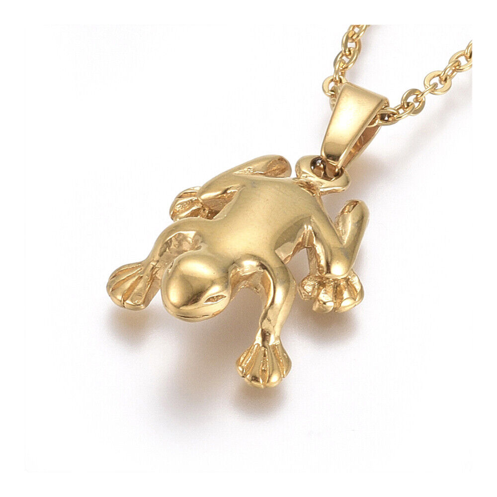 304 Stainless Steel Pendant Necklace Chain Lobster Frog Gold 17.5" 1.5mm A243