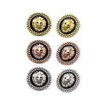 Copy of Rose Gold Platinum Plated Black Earrings Clip On Push Back Lion 1" L319