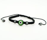 Copy of Copy of Evil Eye GOOD LUCK Bracelet Glass Green Adjustable size Nylon Cord