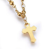 Copy of 304 Stainless Steel Charm Bracelet Lobster Cross Gold 8.2" 3mm  A84