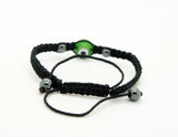 Copy of Copy of Evil Eye GOOD LUCK Bracelet Glass Green Adjustable size Nylon Cord