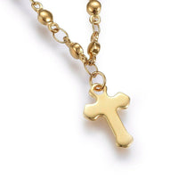 Copy of 304 Stainless Steel Charm Bracelet Lobster Cross Gold 8.2" 3mm  A84