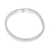 Copy of 304 Stainless Steel Wheat Chain Bracelet Lobster Silver Color 8.5" 4mm  A114