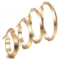 Copy of 304 Stainless Steel Hoop Earrings Gold 0.6 To 1.4" Pin 1x0.8mm  DUPLICATE P620