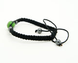 Copy of Copy of Evil Eye GOOD LUCK Bracelet Glass Green Adjustable size Nylon Cord