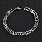 6”-11” Stainless Steel Cuban Chain Bracelet Men Women 3/5/7/9/11mm Lobster Clasp N72