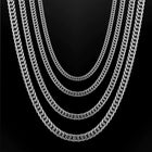 16-36" Stainless Steel Silver Cuban Chain Men Womens Necklace 3/5/7/9/11mm Lobster Clasp N72