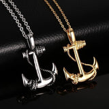 Stainless Steel Pendant Necklace Pirate Anchor Antique Silver Gold 23.5" A257