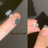 Men Women Stainless Steel Magnetic Stud Earrings Non-Piercing Cubic Zircon E39