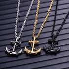 Stainless Steel Pendant Necklace Pirate Anchor Antique Silver Gold 23.5" A257