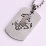 Stainless Steel Pendant Square tags Astrology Zodiac Sign Necklace B162
