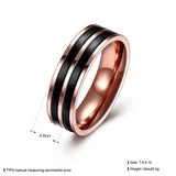 Stainless Steel Band Wedding Ring Rose Gold  Plated Mens Unisex B447