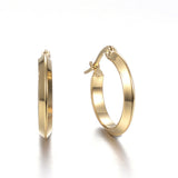 Copy of 304 Stainless Steel Hoop Earrings Gold 0.6 To 1.4" Pin 1x0.8mm  DUPLICATE P620