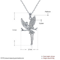 Rose Gold Platinum Plated Necklace Pendant Tinkerbell Wings Fairy 20" B333