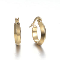 Copy of 304 Stainless Steel Hoop Earrings Gold 0.6 To 1.4" Pin 1x0.8mm  DUPLICATE P620