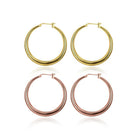 Rose Gold Latch Back Hoop Bali Earrings L124